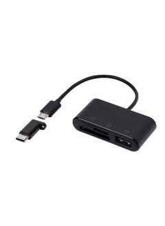 Buy 6-in-1 OTG Card Reader Multi-function USB3.0 for SD/TF Three-in-one Android shipments default with white bag (black Android plus Type-C adapter) in UAE