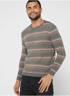 Buy Stripe Crew Neck Sweater in UAE