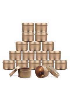 اشتري Candle Tins Metal Tins, 12 Pcs 4 oz Metal Tins Candle Jars Candle Containers Candle Tins Empty Candle Jars for Making Candles, Arts & Crafts, Dry Storage, Party Favors and More (Rose Gold) في الامارات
