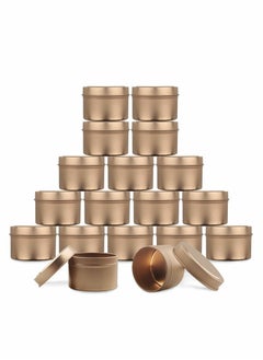 اشتري Candle Tins Metal Tins, 12 Pcs 4 oz Metal Tins Candle Jars Candle Containers Candle Tins Empty Candle Jars for Making Candles, Arts & Crafts, Dry Storage, Party Favors and More (Rose Gold) في الامارات