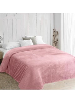 اشتري Velvet Blanket Microfiber Material Rose Color 220 X 240 Cm في مصر