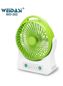 Buy Rechargeable Emergency Fan with Light Weidasi WD-202 - Car Fan, Office, Home, Outdoor in Saudi Arabia