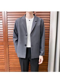 Buy Spring Autumn Korean Casual Blazer Men Dark gray high-end in Saudi Arabia