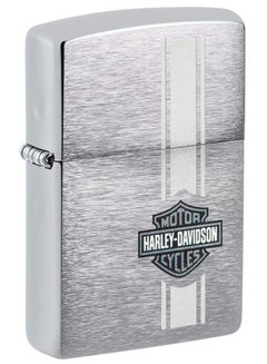 Buy Zippo 49828 200 Harley Davidson Bar and Shield Brushed Chrome Windproof Lighter in UAE