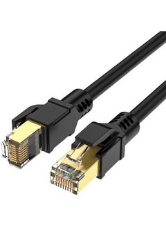 اشتري Cat8 Ethernet Cable High Speed 40Gbps 2000MHz RJ45 Network Internet Braided Shielded Cord LAN Wire Compatible with Gaming Switch PC PS5 PS4 Xbox Modem Router WIFI Extender Patch Panel,2M-30M,Black في السعودية