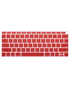 اشتري US Layout English Keyboard Cover for MacBook New Air 13 Inch with Retina Display and Touch ID Model A1932 Release 2018/2019 Wine Red في الامارات