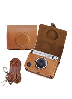 Buy Case for Fuji Mini EVO ,Camera Compatible Camera with Adjustable Shoulder Strap in Brown Lychee Texture Horizontal Style in Saudi Arabia