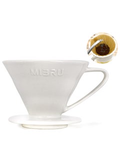 Buy V60 Ceramic Dripper 1-2 Cup Made of High Fired Ceramic Material Pour Over Coffee Maker Slow Brewing Home Office Cafe Strong Flavour Brewer Size 01 in Saudi Arabia