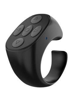 اشتري Fingertip Wireless Bluetooth Remote Control, TIK-to-k Remote Control APP Kindle Page Turner, Scrolling Rings Rechargeable Camera Remote for Phones Tablets(Black) في السعودية