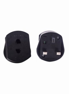Buy Europe to UK Travel Adapter Plug US to UK Shaver Plug Adapter 2 Pin to 3 Pin 1A with Fuse Black in Saudi Arabia