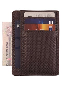 Buy Card Holder Genuine Leather Wallet for Men, Premium Leather Material with Versatile Compartment, Ideal for Traveling & Daily Use, Perfect Gift for Any Occasion- Chocolate in UAE