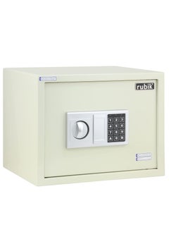 Buy Safe Box Large A4 Documents Size Safety Locker with Digital Keypad and Key Lock for Cash Jewelry Passports Home Office (Size 30x38x30cm) Off White in UAE