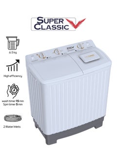 Buy Washing machine twin tubs Super Classic 6.5KG, SPWM-70KG in Saudi Arabia