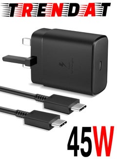 Buy Triple fast charger 45W with Type-C port + Type-C charging cable - compatible with Samsung phones in Egypt