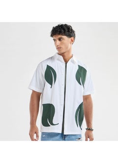 Buy Leaf Applique Detail Shirt with Short Sleeves in UAE