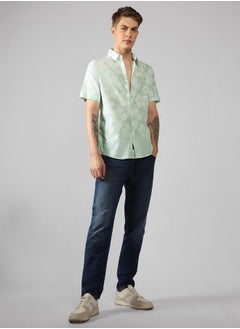 اشتري Relaxed Fit Multi-Color Cotton Casual Shirt Cuban Collar في الامارات