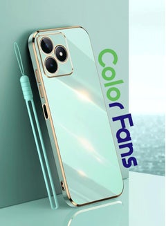 اشتري Mobile Phone Case for Realme C53 Electroplated Protective Case Gold-Green في الامارات