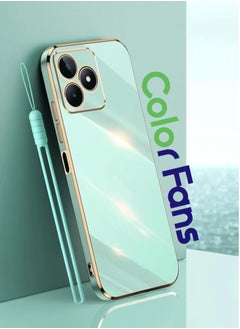 اشتري Mobile Phone Case for Realme C53 Electroplated Protective Case Gold-Green في الامارات