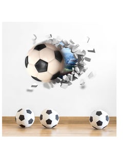 Buy 3D Football Wall Sticker Set, 30*60cm 2 Sheets Soccer Decals for Boys Room, PVC Self-Adhesive Soccer Wallpaper, Sport Posters Wall Art Decor for Kids Bedroom Home Party Birthday Decoration in Saudi Arabia