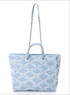 Buy Extra Handle Diamond Tassles Detail Denim Shoulder Bag in Egypt