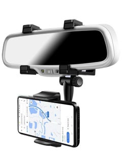 اشتري Car Rearview Mirror Phone Holder, SYOSI Mount Bracket, Stand with 360° Swivel and Adjustable Clips, Universal Smartphone Cradle, Black في السعودية