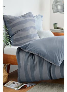 اشتري Single Jacquard Duvet Set 155 x 220 cm, Slate Blue/Grey في الامارات