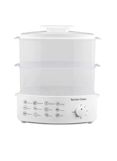 Buy Household Two Tier Electric Food Steamer Cooker Multifunction Electric Steamer Vegetable Heating Breakfast Machine 12L Capacity 12 Multifunctional Modes 1500W Steamer in UAE