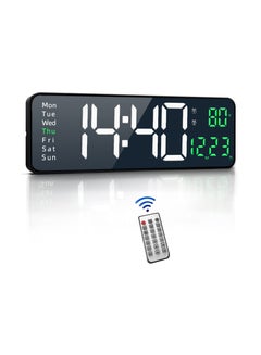 Buy Digital Wall Clock 16.2 Inch LED Digital Wall Clock Large Display with Remote Control Automatic Brightness Digital Alarm Clock with Indoor Temperature Date Week in Saudi Arabia