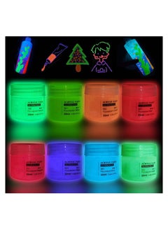 اشتري Acrylic Glow in The Dark Paint Set of 8 Bright Colours Luminous Paint  Neon Paint Glow in Dark for Art Painting, Halloween Decoration DIY Art Crafts for Canvas Rock Wood Waterproof 20 ml في الامارات