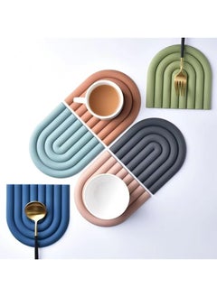 Buy 6 PCS Colorful Silicone Trivet Mats -Heat Resistant Pot Holders, Food Grade Silicone Heat Insulation Mat, Anti-Scald Placemat, Multipurpose Non-Slip Hot Pads for Hot Pots and Pans, Coasters in UAE