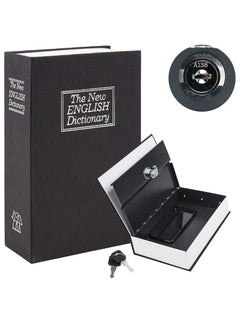 Buy Book Safe with Key Lock, Home Dictionary Diversion Secret Book Metal Safe Lock Box, 24 x 15.5 x 5.5 cm - Black Medium in UAE