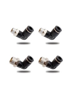 Buy Pneumatic Connectors, Two Different Models of (6MM × 1/4" and 6MM 1/8") Male Thread Quick Fittings Black Air Adapter for Trachea Automation Equipment, Can be Used DIY Tools (4 Pcs) in UAE