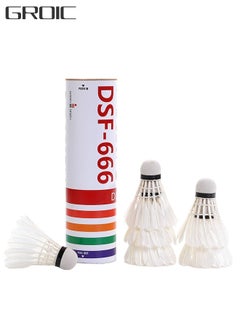 اشتري Goose Feather Badminton Shuttlecocks with Great Stability and Durability, High Speed Badminton ball, Pack of 6 في الامارات