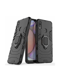 Buy Protective Case Cover With Metal Ring Kickstand For Samsung Galaxy A10s Black in Saudi Arabia