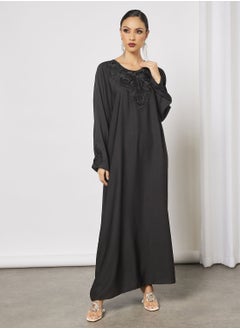 Buy Abaya With Contrasting Embroidery in Saudi Arabia