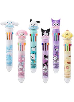 Buy 6pcs Kitty Cat 10-in-1 Multicolor Ballpoint Pen 10-Color Retractable Ballpoint Pens for Office School Supplies Students Children Gift (Pen-10 in 1 B) in Saudi Arabia