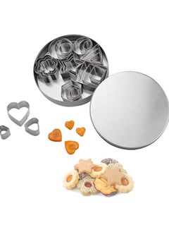 اشتري Mini Cookie Cutter Shapes Set - 24 Pieces Stainless Steel Metal Small Molds - Flower, Heart, Star, Geometric Shapes - Cut Fondant, Pastry, Mousse Cake and Clay (24pcs) في الامارات