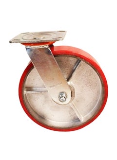 Buy Red PU caster Wheel 8 Inch swivel type in UAE