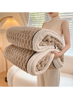 اشتري Double Sided Fleece Blanket,Bed Throws,Fleece Throw Blanket for Couch,Super Soft Fuzzy Plush Blankets for Sofa and Bed,200*230cm (Brown) في السعودية