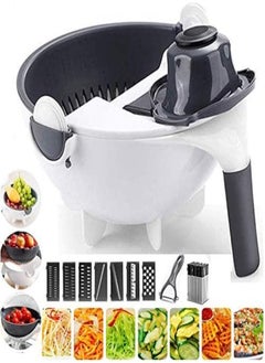 اشتري Drain Basket Large Capacity Vegetables Chopper Portable Slicer Kitchen Tool في الامارات