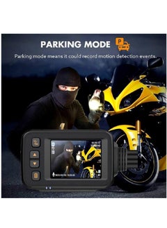 Buy Waterproof Motorcycle Dash Cam Front + Rear Camera 2 inch Display Motorbike DVR System with G Sensor Parking Monitor in Saudi Arabia