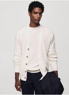 Buy Button Detail Ribbed Cardigan in UAE