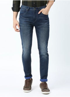 Buy Mid Rise Skinny Fit Jeans with Button Closure in Saudi Arabia