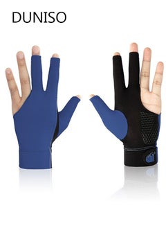 اشتري Professional Three Fingers Billiard Gloves Snooker Cue Fits Either Hand Fits on Left Hand One Size fits All Pool Table Accessory في الامارات