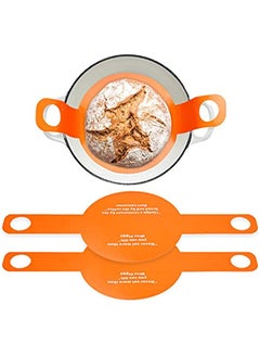 Buy 2 Pieces Silicone Baking Mat for Dutch Oven Bread Baking - Long Handles for Gentler, Safer & Easier Transfer of Dough - Easy to Clean in Saudi Arabia