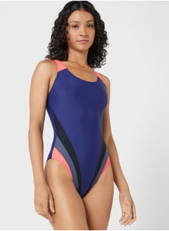 Buy Colourblock Detail Sleeveless Swimsuit in Saudi Arabia