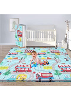Buy Baby Playmat Extra Large Foam Foldable & Reversible Playmat Baby Crawling Mat Transforms into Large Fun Activity Gym Street Car & Deer Thickness 1 CM Size 180 X 200 X 1 cm in UAE