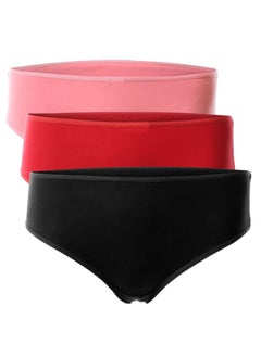 اشتري Pack of 3 Plain Cotton Midi Panties Underwear for Women في مصر