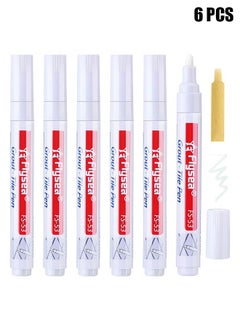 Buy Grout Pen Restore Tile Grout Line Marker Pens 6 Pieces for Kitchen, Bathroom, Parlor, Bedroom, Shower, Balcony Wall and Floor (White) in Saudi Arabia