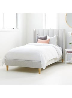 Buy Grey Linen Single Bed Size 120×200 cm in Saudi Arabia